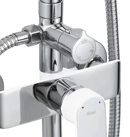 Душевой гарнитур REA BLOOM CHROME WHITE с изливом (REA-P9527)