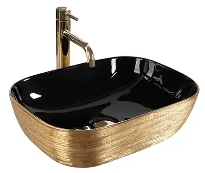 Умывальник (раковина) REA BELINDA BRUSHED GOLD BLACK накладной (REA-U8780) Умывальник (раковина) REA BELINDA BRUSHED GOLD BLACK накладной (REA-U8780)