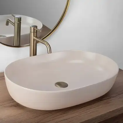 Умывальник (раковина) REA CLEO 61 BEIGE MATT бежевый накладной (REA-U9655)