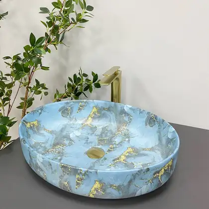 VBI UDINE MARBLE BLUE MATT Умивальник накладний (VBI-012103)