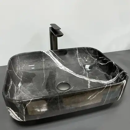 Умывальник (раковина) VBI PALERMO DARK GREY AGATE GLOSSY накладной (VBI-012304)