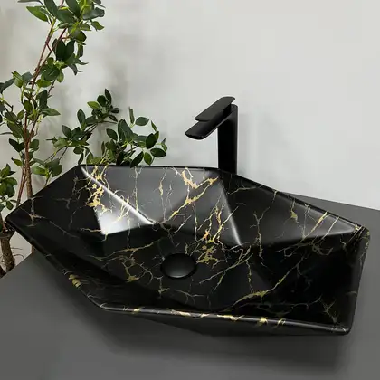 VBI Venezia Marble Раковина накладна, чорний матовий (VBI-012406) VBI Venezia Marble Раковина накладна, чорний матовий (VBI-012406)