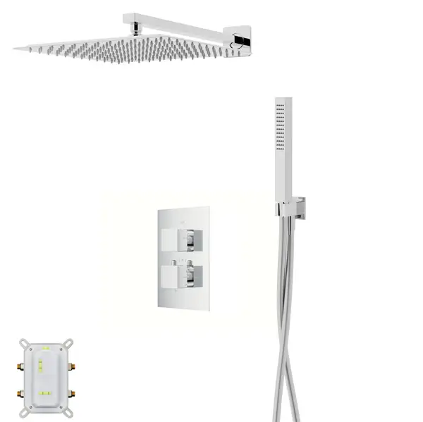 Душевая система с термостатом CORSAN ANGO 30 CHROME + BOX скрытого монтажа (ZA30TCH)
