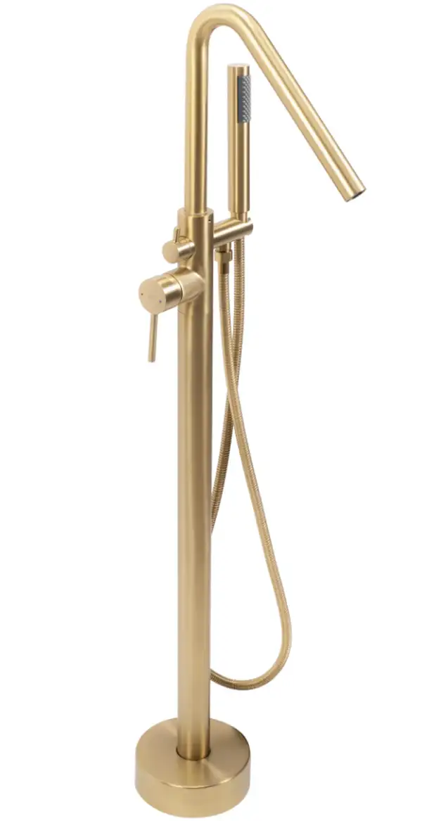 Смеситель для ванны REA  ARAS BRUSHED GOLD напольный (REA-B2719)