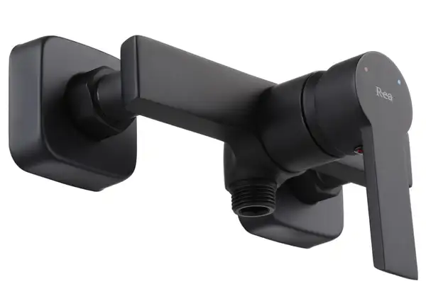 Смеситель для ванны и душа REA ARGUS BLACK MATT черный настенный без излива (REA-B6406)