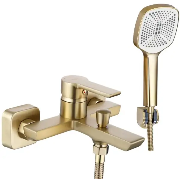 Смеситель для ванны и душа REA  ARGUS BRUSHED GOLD настенный с изливом (REA-B6414)