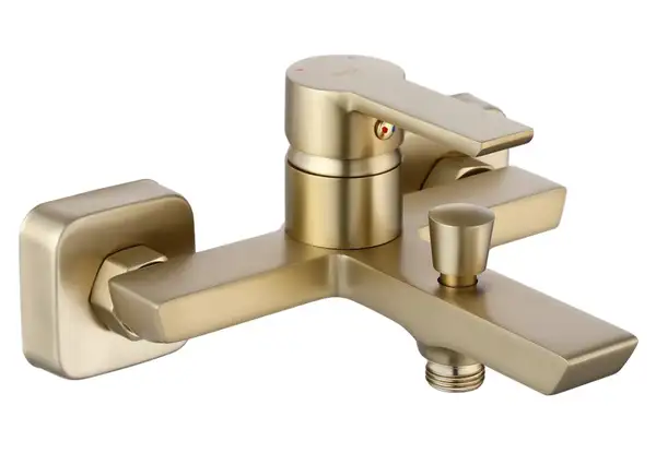 Смеситель для ванны и душа REA  ARGUS BRUSHED GOLD настенный с изливом (REA-B6414)