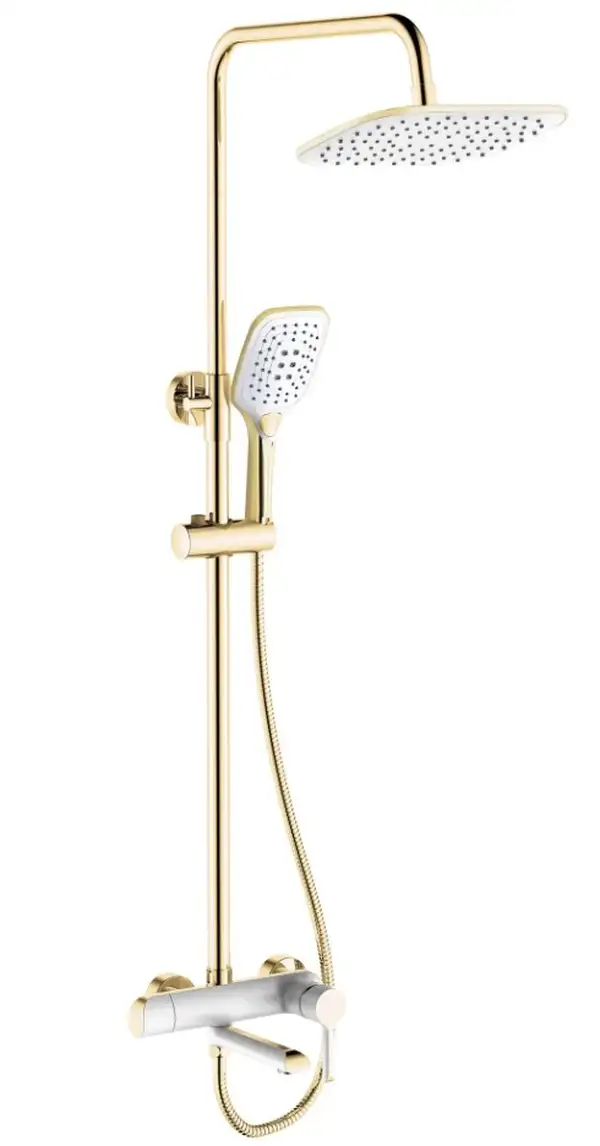 Душевой гарнитур REA MELIA GOLD WHITE с изливом (REA-P2406)