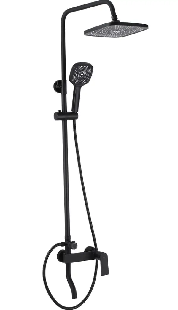 Душевой гарнитур REA STORM 2.0 BLACK черный с изливом (REA-P9532)