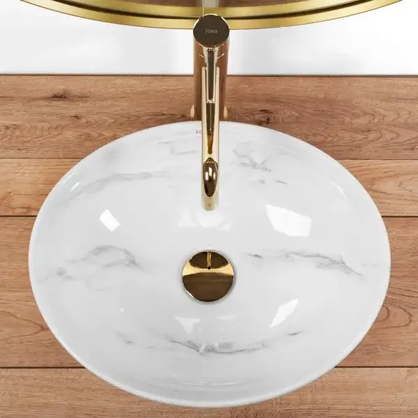 Умывальник (раковина) REA SOFIA NATURE MARBLE накладной белый (REA-U6605)