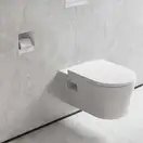 Вбудований тримач для йоржика та туалетного паперу Hansgrohe XtraStoris Rock, колір - Matt White  56062700