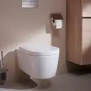 Унітаз підвісний AquaFall Flush (безободковий) Hansgrohe EluPura S в комплекті з сидінням SoftClose 60193450 + 60148450