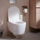 Унітаз підвісний AquaFall Flush (безободковий) Hansgrohe EluPura S в комплекті з сидінням SoftClose 60193450 + 60148450