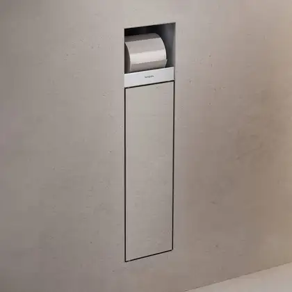 Вбудований тримач для йоржика та туалетного паперу Hansgrohe XtraStoris Rock, колір - Matt White  56062700