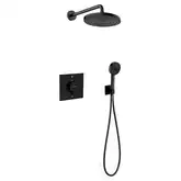 Душова система прихованого монтажу Hansgrohe Pulsify Ø260 мм із термостатом ShowerSelect Comfort E (колір - чорний матовий) 1557224140670