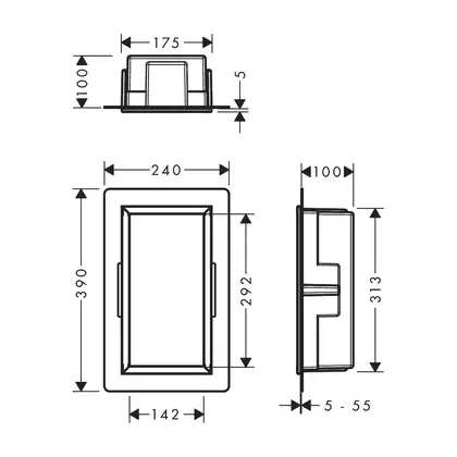 Настінна ніша із вбудованою рамою Hansgrohe XtraStoris Original 30 x 15 x 10 см, бетон (concretegrey)  56057380