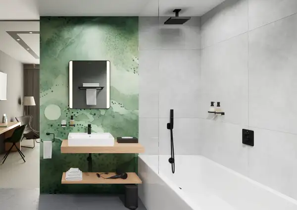 Зовнішня частина набору для зливу та переливу Hansgrohe Flexaplus II (колір – чорний матовий) 58187670 Зовнішня частина набору для зливу та переливу Hansgrohe Flexaplus II (колір – чорний матовий) 58187670