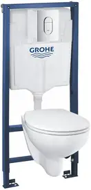 Інсталяція Grohe Rapid SL (2-в-1) комплект з унітазом Bau Ceramic (безободковий) + сидіння Soft Close  39418000