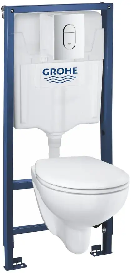 Інсталяція Grohe Rapid SL (2-в-1) комплект з унітазом Bau Ceramic (безободковий) + сидіння Soft Close  39418000