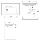 Geberit One Раковина, 75x48 см, белая глянцевая (505.003.00.1)