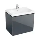 Зовнішня інсталяція для унітазу для підлоги 101 см Geberit Monolith Plus (фронтальна панель - скло лава / бічна панель - алюміній чорний хром) 131.201.JK.7