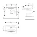 Дзеркало з LED підсвічуванням 100 х h70 см Geberit Option Basic Square 502.809.00.1