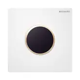 Клавіша змиву Geberit Sigma 10 (панель та клавіші - білий глянець, декоративне кільце - позолота) 116.025.KK.1
