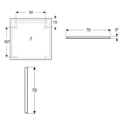 Дзеркало з LED підсвічуванням 70 х h70 см Geberit Option Basic Square 502.806.00.1 Дзеркало з LED підсвічуванням 70 х h70 см Geberit Option Basic Square 502.806.00.1