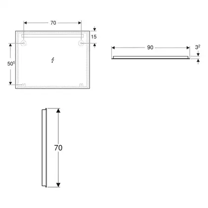 Дзеркало з LED підсвічуванням 90 х h70 см Geberit Option Basic Square 502.808.00.1 Дзеркало з LED підсвічуванням 90 х h70 см Geberit Option Basic Square 502.808.00.1