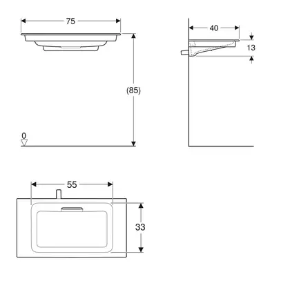 Дзеркало з LED підсвічуванням 90 х h70 см Geberit Option Basic Square 502.808.00.1 Дзеркало з LED підсвічуванням 90 х h70 см Geberit Option Basic Square 502.808.00.1