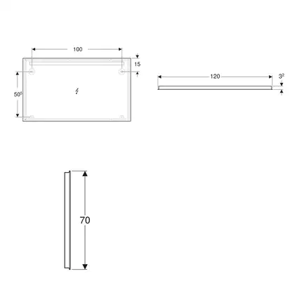 Дзеркало з LED підсвічуванням 120 х h70 см Geberit Option Basic Square 502.810.00.1 Дзеркало з LED підсвічуванням 120 х h70 см Geberit Option Basic Square 502.810.00.1