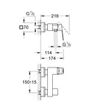 Grohe Eurocube Смеситель для душа, хром (23145000)
