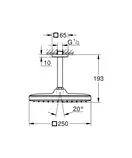 Верхній душ зі стельовим кронштейном Grohe Tempesta Cube (260088000) (26688000)