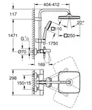 Grohe Tempesta System 250 Cube Душевая система для ванны, хром (26691001)