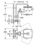 Grohe Tempesta System 250 Cube Душевая система для ванны, черный матовый (266912431)