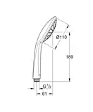Ручний душ, 1 режим струменя Grohe Euphoria (27265000)