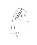 Ручний душ, 2 режими струменя Grohe New Tempesta Cosmopolitan (27571002)