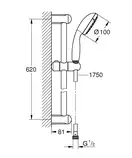 Душовий гарнітур зі штангою, 1 режим струменю Grohe New Tempesta Classic (27853001)