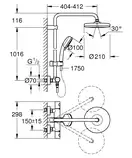 Душова система з термостатом для душа Grohe New Tempesta Cosmop. System (27922001)