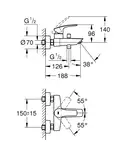 Grohe Eurosmart New Смеситель для ванны, хром (33300003)