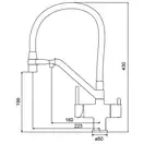 KOER KB-72006-01 Смеситель для кухни, хром/черный (KR3379)
