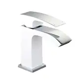 KOER KB-12007-04 Смеситель для умывальника, хром+белый (KR5151)