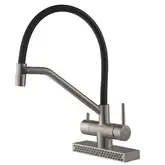 KOER KB-74027-02 Смеситель для кухни, хром/черный (KR5201)