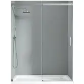 Koer SR SD02-140x200 Дверь в нишу, прозрачное стекло, хром (KR5383)