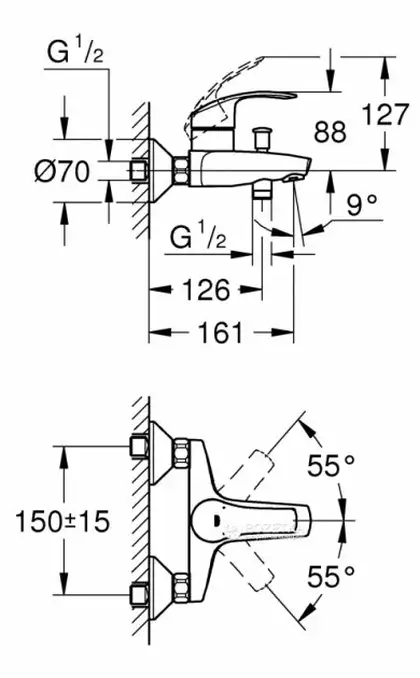 Grohe Eurosmart M-Size Набір змішувачів, хром (123248MK)