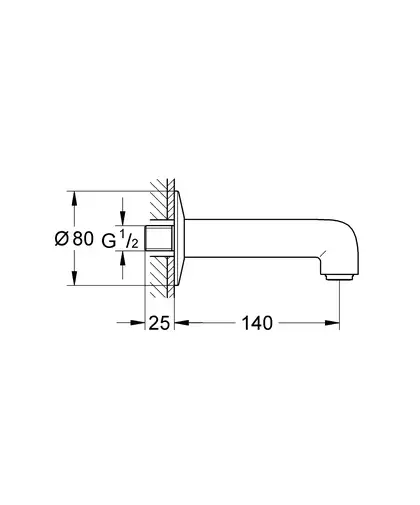 Вилив для ванни Grohe BauClassic Neutral (13258000) Вилив для ванни Grohe BauClassic Neutral (13258000)
