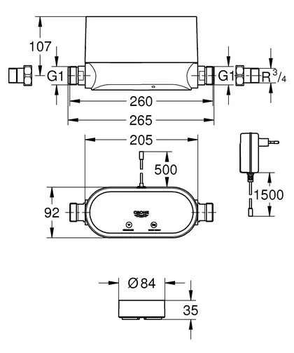 Інтелектуальний контролер води з 3-ма датчиками Grohe Sense Guard (22502LN1) Інтелектуальний контролер води з 3-ма датчиками Grohe Sense Guard (22502LN1)