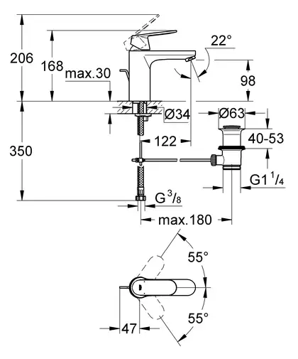 Grohe Eurosmart Cosmopolitan Смеситель для раковины, хром (23325000) Grohe Eurosmart Cosmopolitan Смеситель для раковины, хром (23325000)