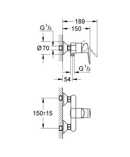 Grohe BauLoop Змішувач для душу, хром (23340000) Grohe BauLoop Змішувач для душу, хром (23340000)