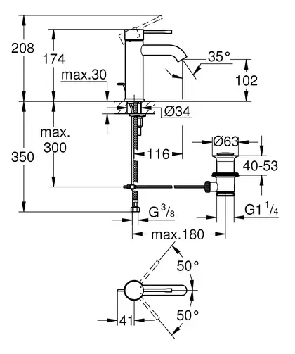 Змішувач для раковини S-розміру Grohe Essence New (23589001)
